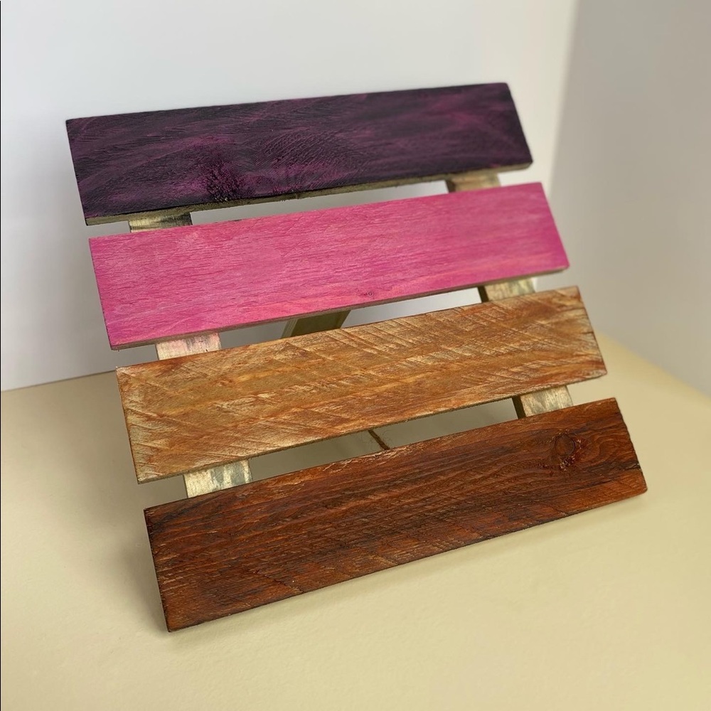 Original Hand Painted Wood Stand Decoration